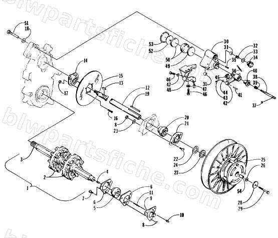 DRIVE TRAIN SHAFTS AND BRAKE ASSEMBLIES diagram