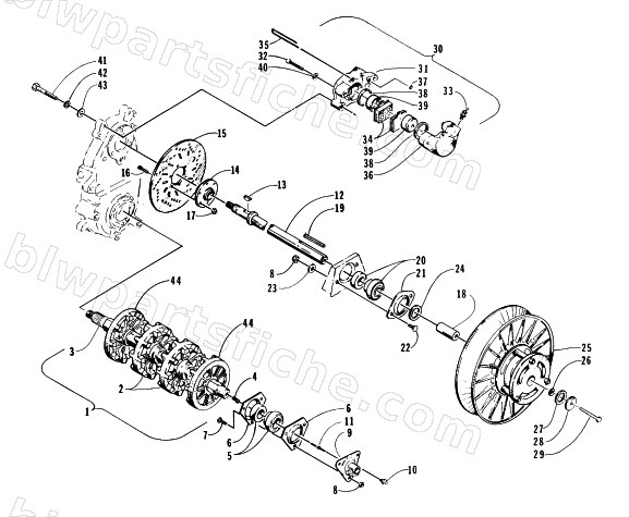 DRIVE TRAIN SHAFTS AND BRAKE ASSEMBLIES diagram