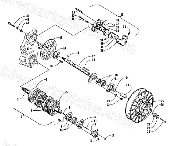DRIVE TRAIN SHAFTS AND BRAKE ASSEMBLIES diagram