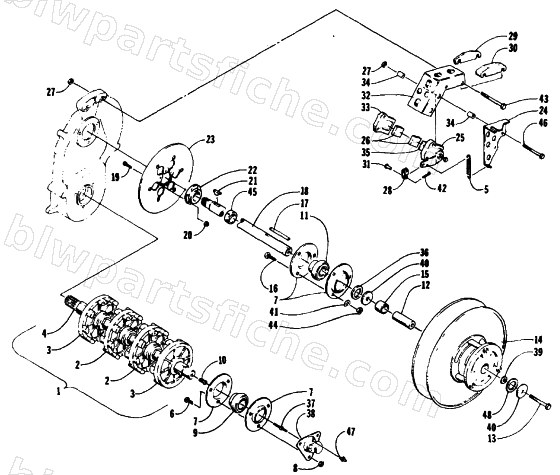DRIVE TRAIN SHAFTS AND BRAKE ASSEMBLIES diagram
