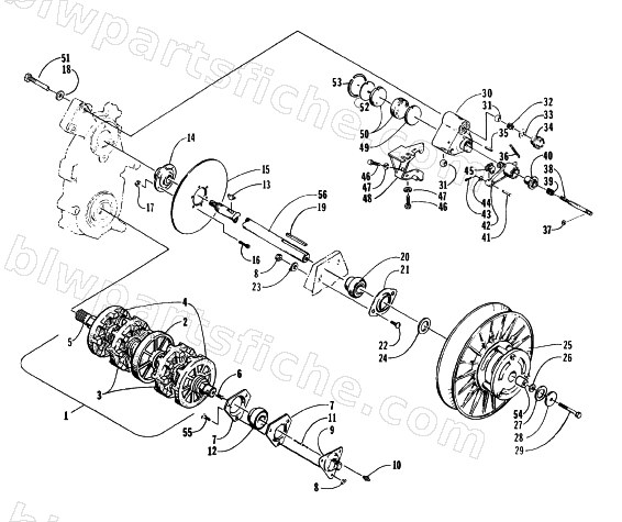 DRIVE TRAIN SHAFTS AND BRAKE ASSEMBLIES diagram