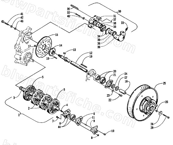 DRIVE TRAIN SHAFTS AND BRAKE ASSEMBLIES diagram