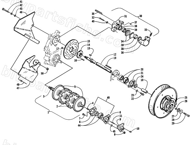 DRIVE TRAIN SHAFTS AND BRAKE ASSEMBLIES diagram
