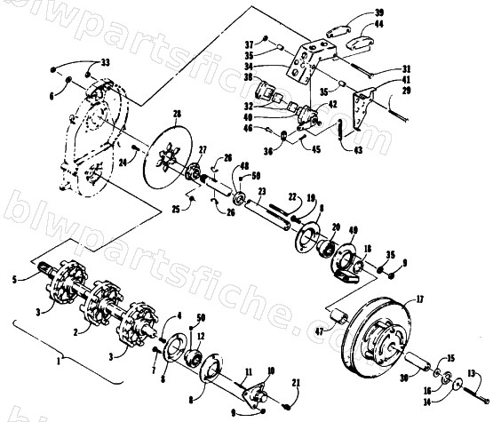 DRIVE TRAIN SHAFTS AND BRAKE ASSEMBLIES diagram
