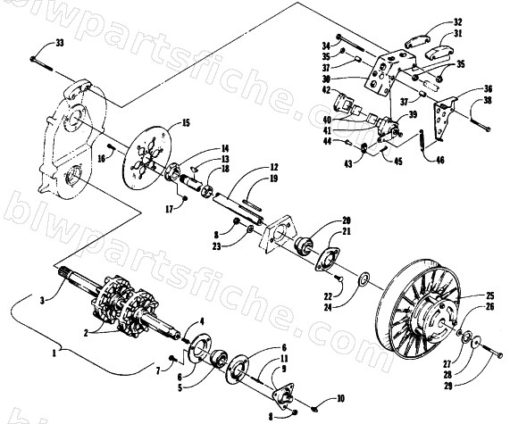 DRIVE TRAIN SHAFTS AND BRAKE ASSEMBLIES diagram