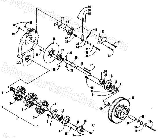 DRIVE TRAIN SHAFTS AND BRAKE ASSEMBLIES diagram