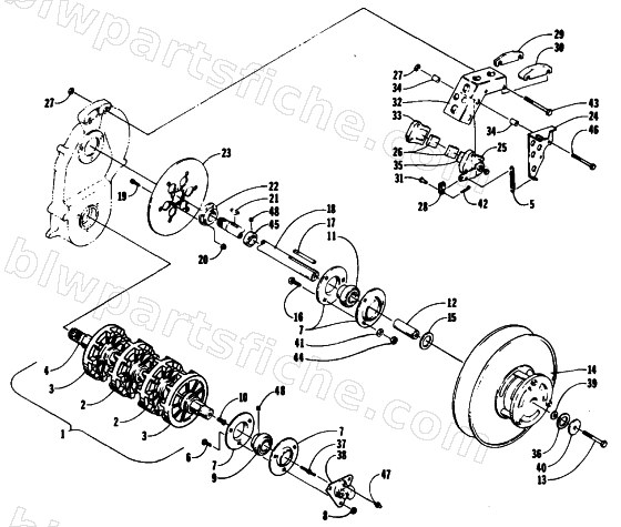 DRIVE TRAIN SHAFTS AND BRAKE ASSEMBLIES diagram