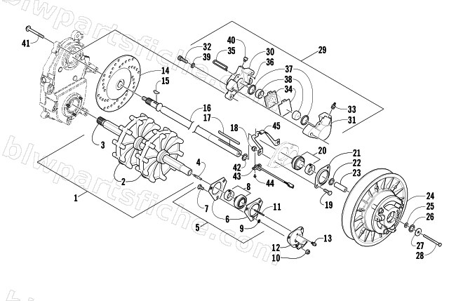 DRIVE TRAIN SHAFTS AND BRAKE ASSEMBLIES diagram
