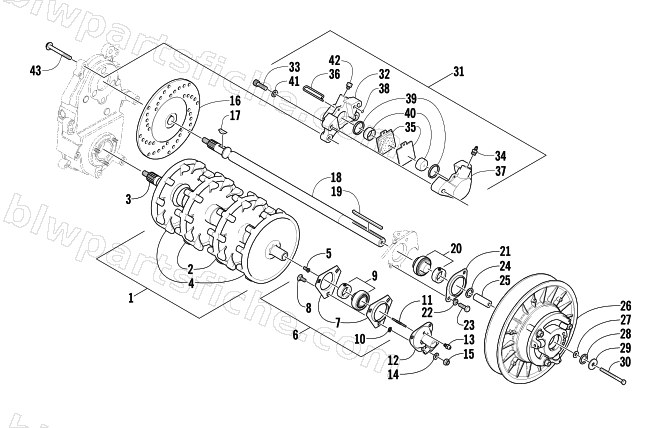 DRIVE TRAIN SHAFTS AND BRAKE ASSEMBLIES diagram