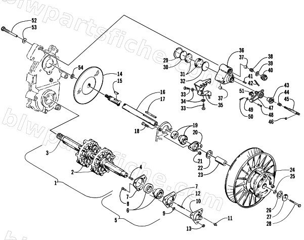 DRIVE TRAIN SHAFTS AND BRAKE ASSEMBLIES diagram