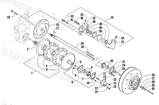 DRIVE TRAIN SHAFTS AND BRAKE ASSEMBLIES diagram