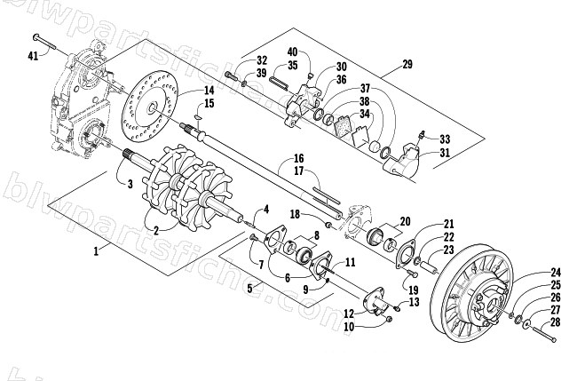 DRIVE TRAIN SHAFTS AND BRAKE ASSEMBLIES diagram