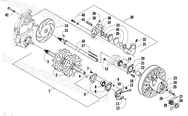 DRIVE TRAIN SHAFTS AND BRAKE ASSEMBLIES diagram