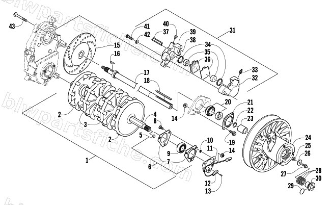 DRIVE TRAIN SHAFTS AND BRAKE ASSEMBLIES diagram