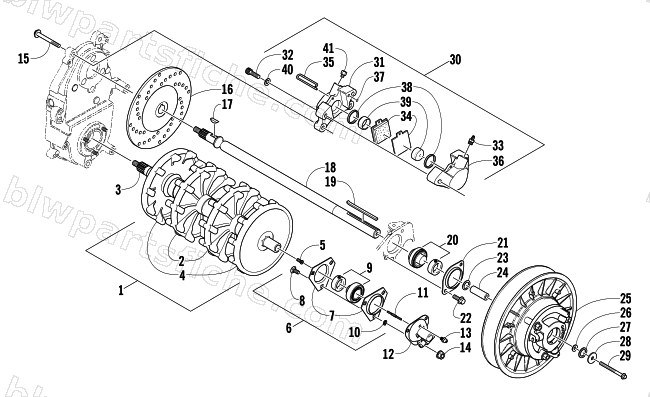 DRIVE TRAIN SHAFTS AND BRAKE ASSEMBLIES diagram