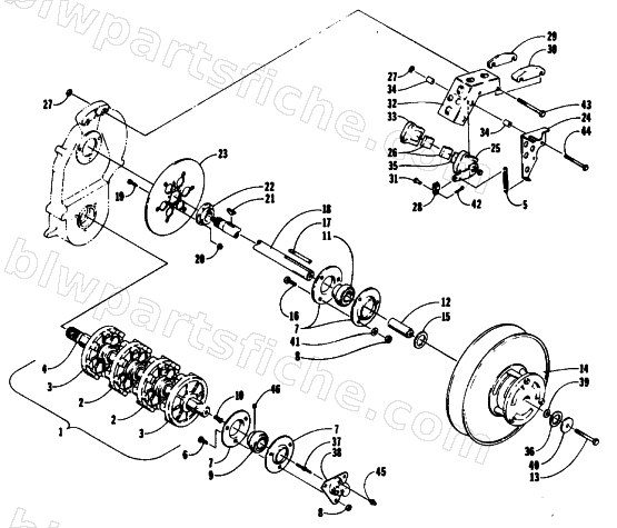 DRIVE TRAIN SHAFTS AND BRAKE ASSEMBLIES diagram