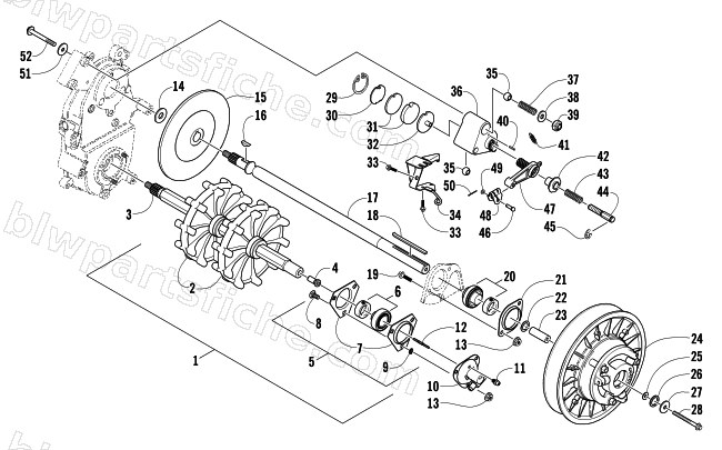 DRIVE TRAIN SHAFTS AND BRAKE ASSEMBLIES diagram