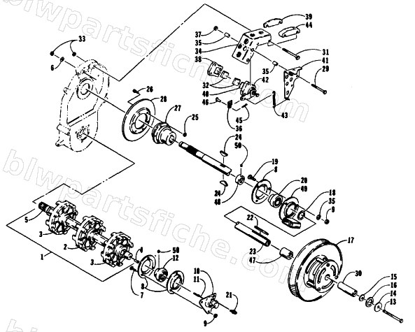 DRIVE TRAIN SHAFTS AND BRAKE ASSEMBLIES diagram