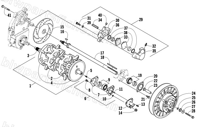 DRIVE TRAIN SHAFTS AND BRAKE ASSEMBLIES diagram