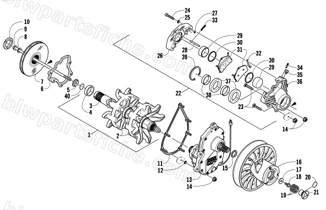 DRIVE TRAIN SHAFTS AND BRAKE ASSEMBLIES diagram