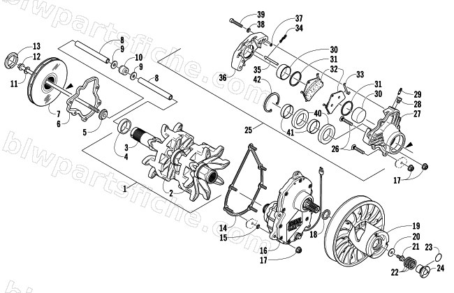 DRIVE TRAIN SHAFTS AND BRAKE ASSEMBLIES diagram