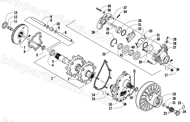 DRIVE TRAIN SHAFTS AND BRAKE ASSEMBLIES diagram