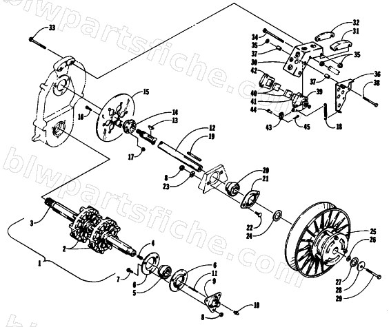 DRIVE TRAIN SHAFTS AND BRAKE ASSEMBLIES diagram