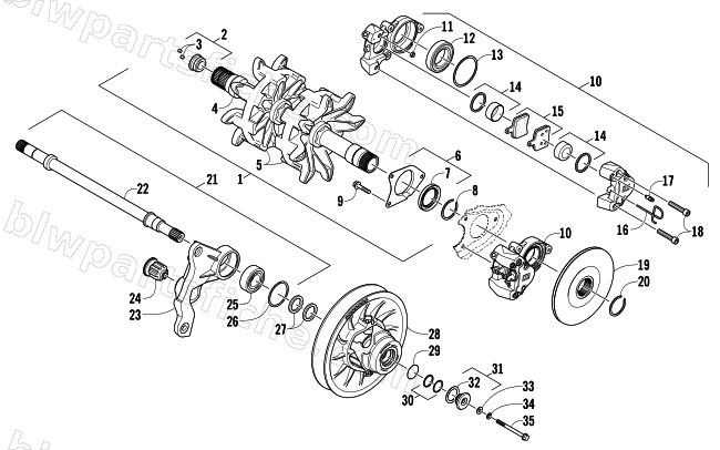 DRIVE TRAIN SHAFTS AND BRAKE ASSEMBLIES diagram