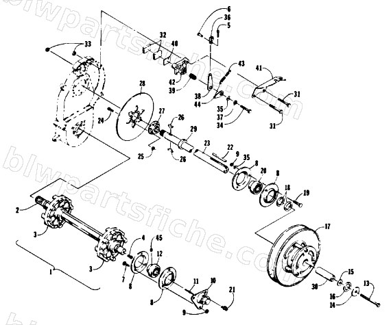 DRIVE TRAIN SHAFTS AND BRAKE ASSEMBLIES diagram