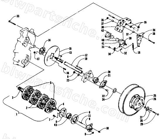 DRIVE TRAIN SHAFTS AND BRAKE ASSEMBLIES diagram