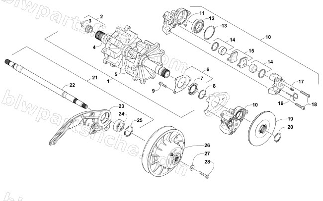DRIVE TRAIN SHAFTS AND BRAKE ASSEMBLIES diagram