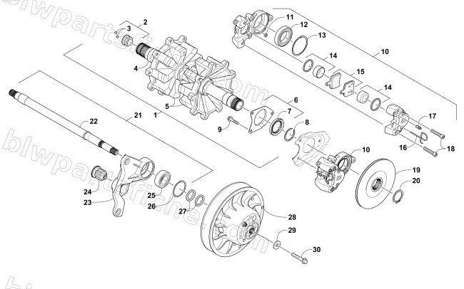 DRIVE TRAIN SHAFTS AND BRAKE ASSEMBLIES diagram