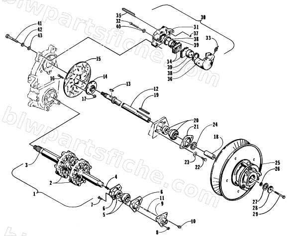DRIVE TRAIN SHAFTS,BRAKE ASSEMBLIES diagram