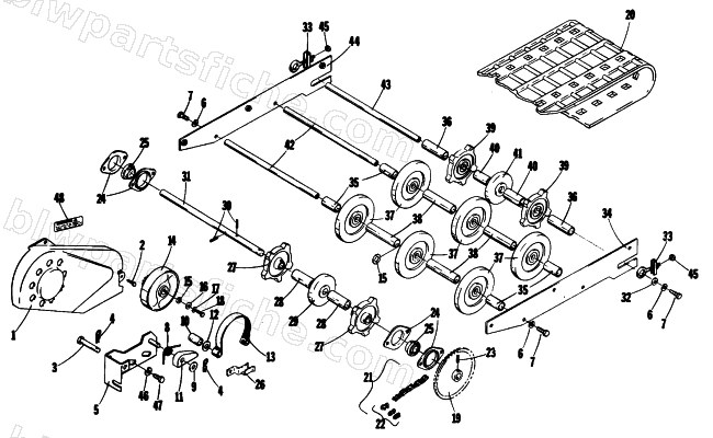 DRIVE, UNDERCARRIAGE AND TRACK diagram
