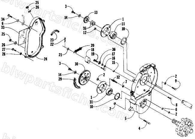 DRIVE/DROPCASE ASSEMBLY diagram