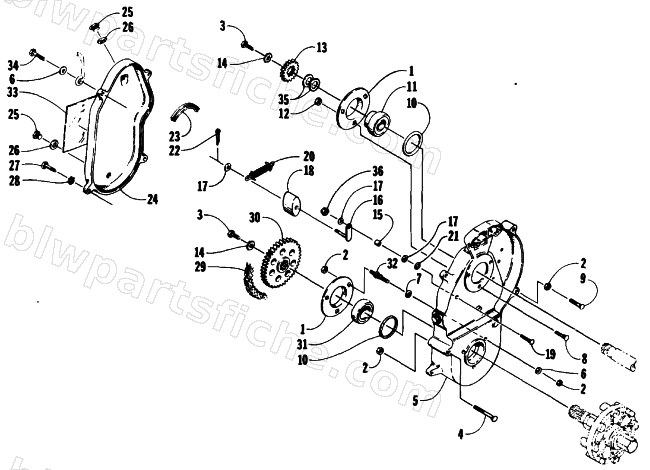 DRIVE/DROPCASE ASSEMBLY diagram
