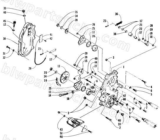 DRIVE/DROPCASE ASSEMBLY diagram