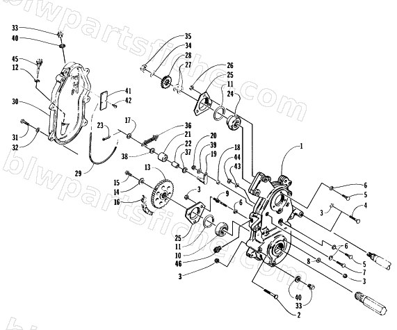 DRIVE/DROPCASE ASSEMBLY diagram