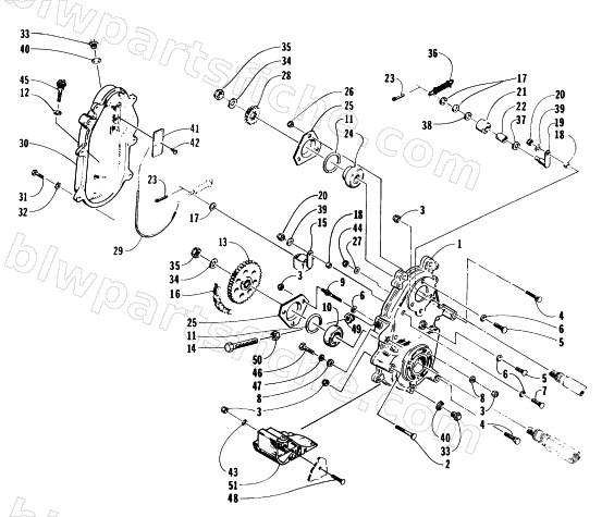 DRIVE/DROPCASE ASSEMBLY diagram