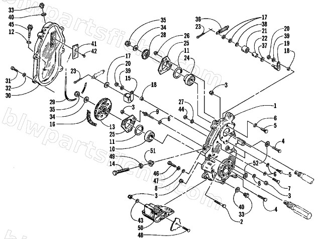 DRIVE/DROPCASE ASSEMBLY diagram