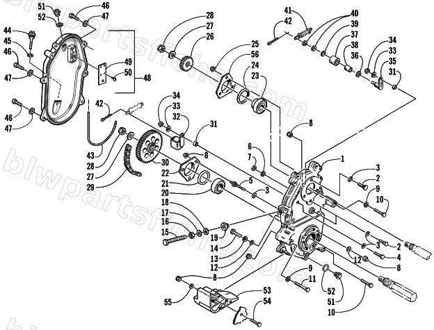 DRIVE/DROPCASE ASSEMBLY diagram
