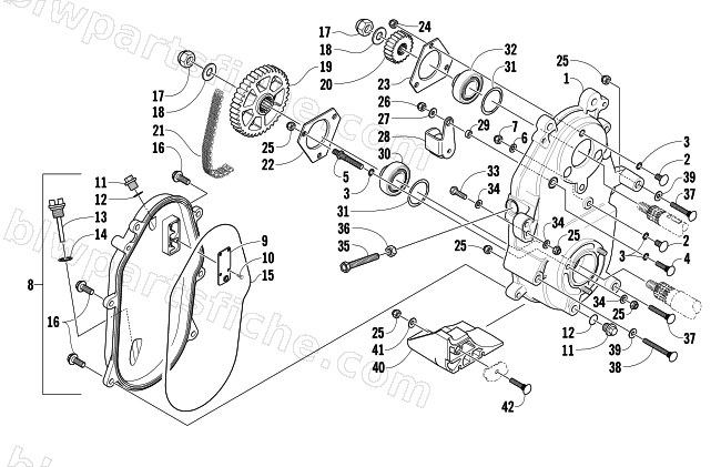 DRIVE/DROPCASE ASSEMBLY diagram