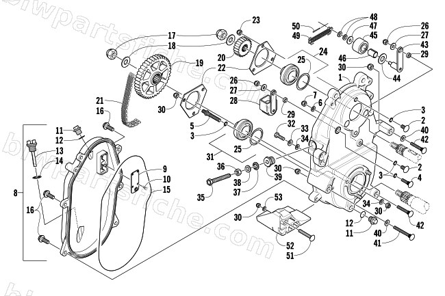 DRIVE/DROPCASE ASSEMBLY diagram