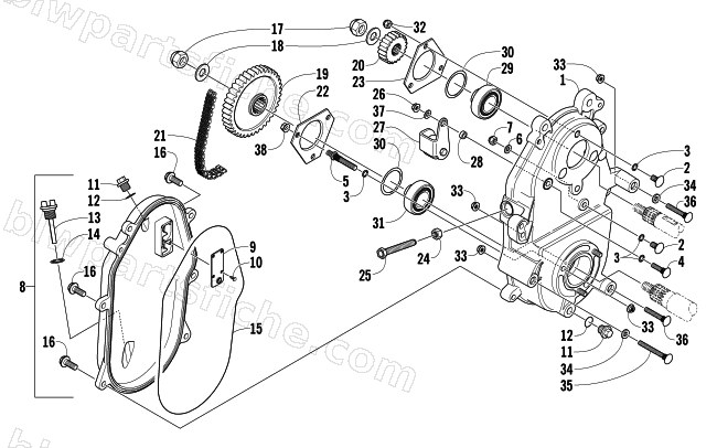 DRIVE/DROPCASE ASSEMBLY diagram