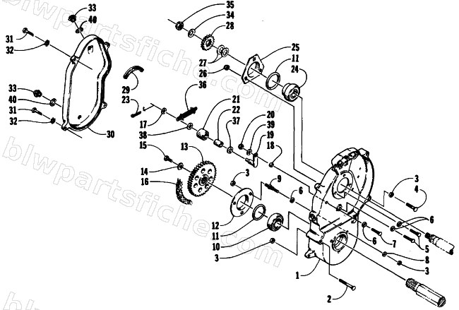DRIVE/DROPCASE ASSEMBLY diagram