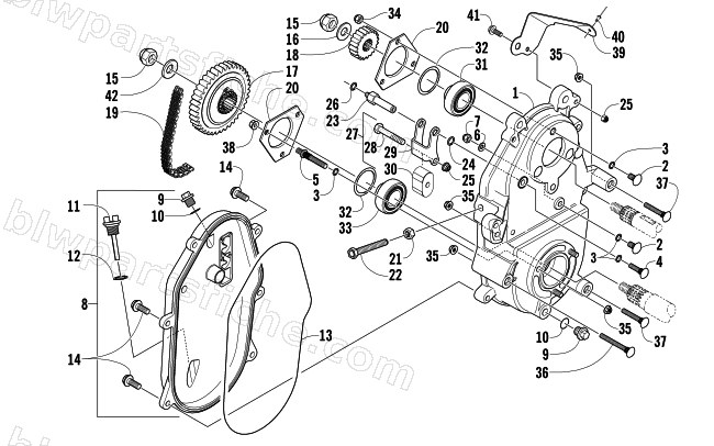 DRIVE/DROPCASE ASSEMBLY diagram