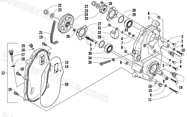 DRIVE/DROPCASE ASSEMBLY diagram