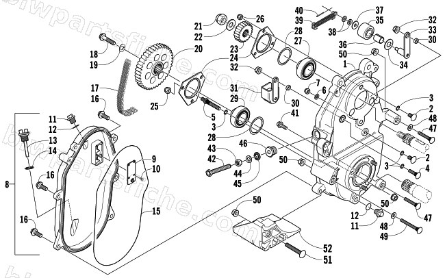 DRIVE/DROPCASE ASSEMBLY diagram