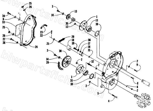 DRIVE/DROPCASE ASSEMBLY diagram