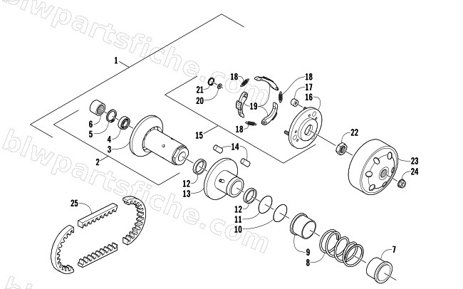 DRIVEN CLUTCH ASSEMBLY diagram